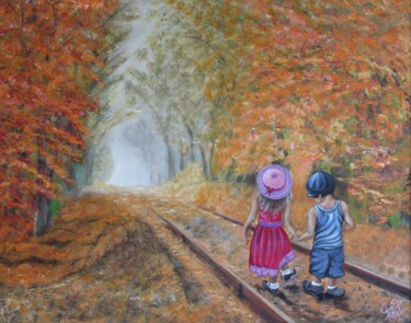 Pintura intitulada "Camino Infinito" por Rita Pedersen, Obras de arte originais, Acrílico