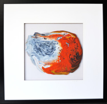 「Meteore」というタイトルの絵画 Rita Vandenherrewegenによって, オリジナルのアートワーク, アクリル プレキシガラスにマウント