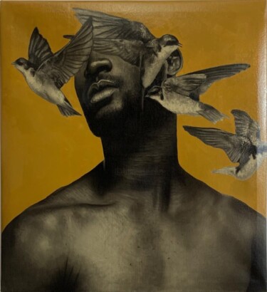 「Blind in the freedo…」というタイトルの絵画 Ritchelly Oliveiraによって, オリジナルのアートワーク, アクリル ウッドストレッチャーフレームにマウント