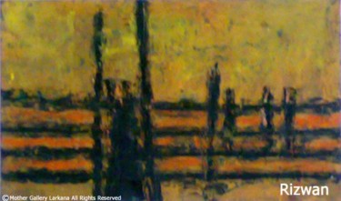 Painting titled "The Fences" by Rizwan Ali, Original Artwork, Oil