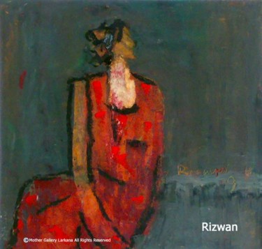 Painting titled "Fears women" by Rizwan Ali, Original Artwork, Oil