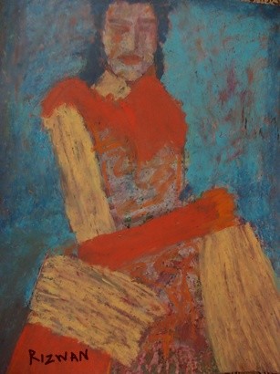 Painting titled "The women" by Rizwan Ali, Original Artwork, Oil