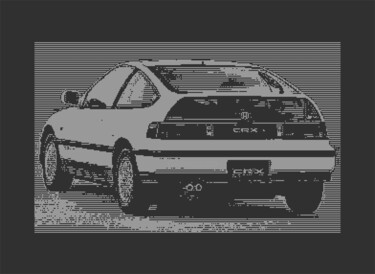 Arts numériques intitulée "HONDA CRX C64 PIXEL…" par Rm64, Œuvre d'art originale, Travail numérique 2D