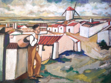 Pintura titulada "Campo-de-Criptana.j…" por Martiche, Obra de arte original, Acrílico