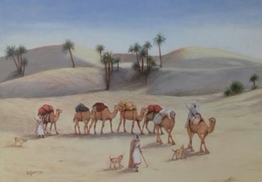 Peinture intitulée "Au pied des dunes,…" par Annie Gaurenne, Œuvre d'art originale, Huile