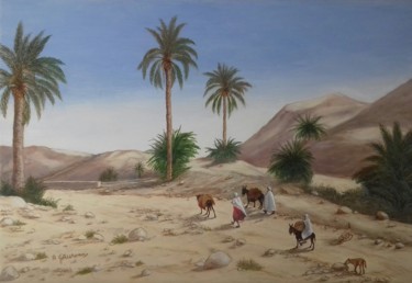 Pintura intitulada "Sur le chemin du re…" por Annie Gaurenne, Obras de arte originais, Óleo