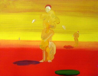 Pittura intitolato "Red desert people" da Rob Arbouw, Opera d'arte originale