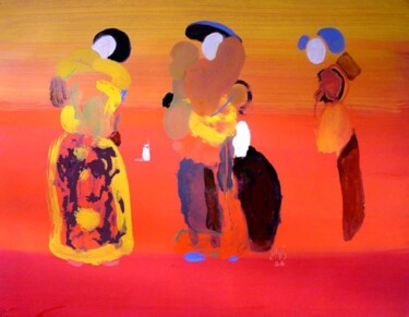 Painting titled "Japanese figures" by Rob Arbouw, Original Artwork