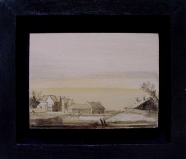 Pintura intitulada "17th century houses" por Rob Arbouw, Obras de arte originais