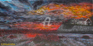 Painting titled "Seaside In Chaos" by Robbie Nuwanda, Original Artwork, Acrylic