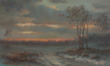 Pintura titulada "Cold Evening" por Robert Braginsky, Obra de arte original, Oleo