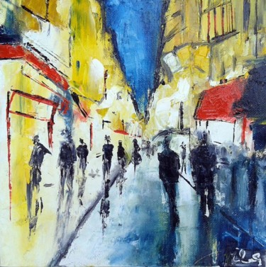 Malerei mit dem Titel "(1)rue-gelbe" von Robert Charles, Original-Kunstwerk, Öl