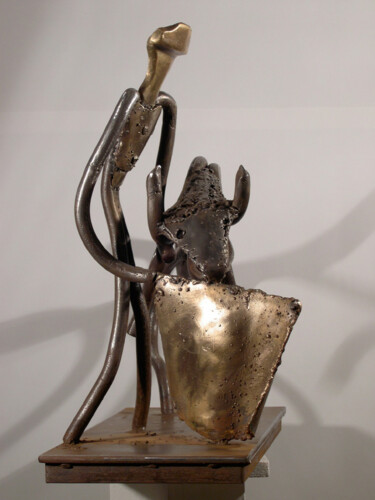 Escultura intitulada "Corrida 1 (acier,bo…" por Robert Chevalier, Obras de arte originais, Metais