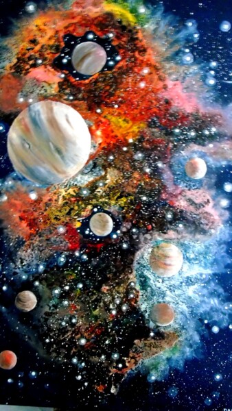 "Cosmos 39" başlıklı Tablo Robert Daout tarafından, Orijinal sanat, Akrilik Ahşap Sedye çerçevesi üzerine monte edilmiş