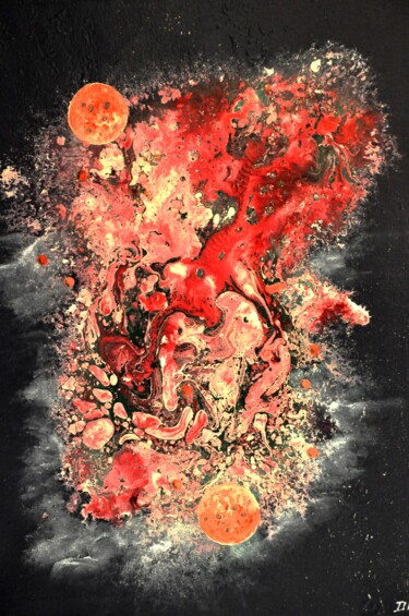 Malerei mit dem Titel "Cosmos 61" von Robert Daout, Original-Kunstwerk, Acryl Auf Keilrahmen aus Holz montiert