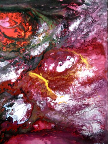 Painting titled "Abstrait 80" by Robert Daout, Original Artwork, Acrylic Mounted on Wood Stretcher frame