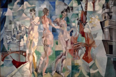 "La Ville de Paris" başlıklı Tablo Robert Delaunay tarafından, Orijinal sanat, Petrol