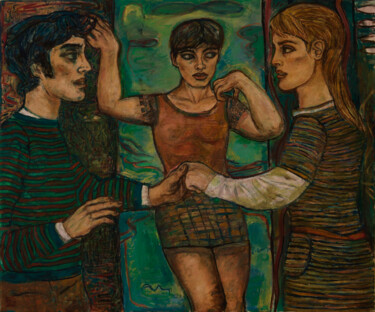 Malerei mit dem Titel "Persuasion (Trio 1)…" von Robert Gibson, Original-Kunstwerk, Öl Auf Keilrahmen aus Holz montiert