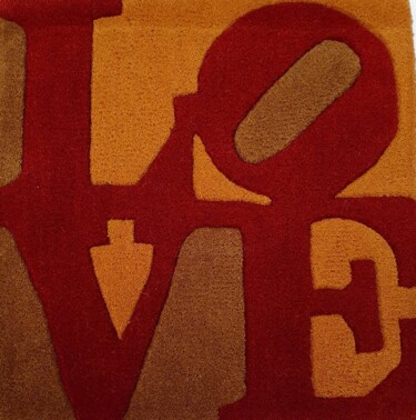 Arte textil titulada "Love "Autumn"" por Robert Indiana, Obra de arte original, Tela