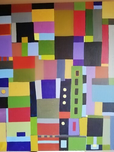 Schilderij getiteld "composition abstrai…" door Robert Marion, Origineel Kunstwerk, Olie