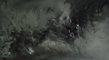 Painting titled "Achromatic Abstract…" by Robert Mustard, Original Artwork, Oil