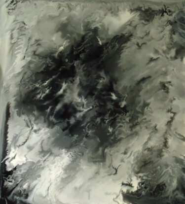 Painting titled "Achromatic Abstract…" by Robert Mustard, Original Artwork, Oil