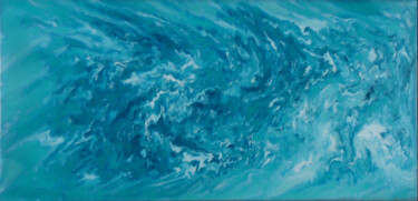 Malerei mit dem Titel "Flowing with the Ho…" von Robert Mustard, Original-Kunstwerk, Öl