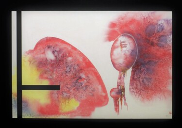 绘画 标题为“Fusion 4” 由Robert Serfati, 原创艺术品, 水彩 安装在木板上