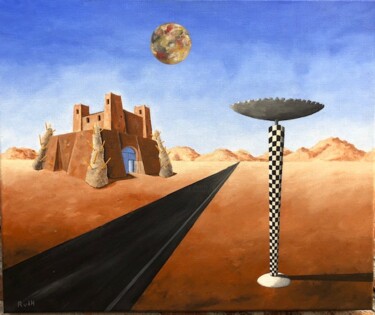 Schilderij getiteld "Enlightened Street" door Robert Van Den Herik, Origineel Kunstwerk, Acryl