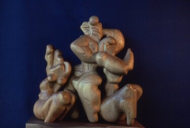 Sculpture intitulée "family group" par Robert Winslow, Œuvre d'art originale, Bois