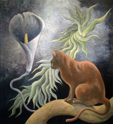 "cat" başlıklı Tablo Robert Winslow tarafından, Orijinal sanat, Petrol