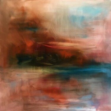 제목이 "Autumn Lake"인 미술작품 Roberta Heslop로, 원작, 기름 나무 들것 프레임에 장착됨
