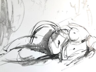 Картина под названием "Voluptuous Freedom" - Roberta Heslop, Подлинное произведение искусства, Чернила Установлен на Деревян…