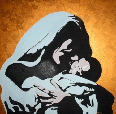 Pittura intitolato "Madonna con bambino…" da Roberta Pagani, Opera d'arte originale