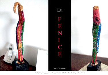 Sculpture titled "La Fenice" by Roberto Bartoccini, Original Artwork, Wood