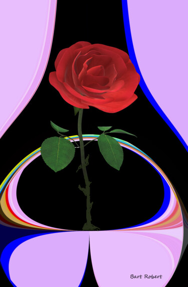 Arte digitale intitolato "Il vaso "rosa"" da Roberto Bartoccini, Opera d'arte originale, Pittura digitale