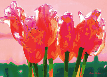 Arte digitale intitolato "Tulipani" da Roberto Bartoccini, Opera d'arte originale, Pittura digitale