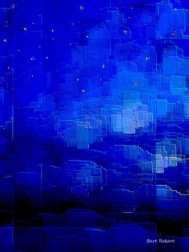 Digitale Kunst mit dem Titel "Notte di stelle" von Roberto Bartoccini, Original-Kunstwerk, Digitale Malerei