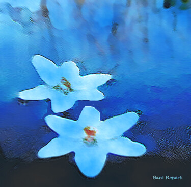 Arts numériques intitulée "Fleurs dans l'eau" par Roberto Bartoccini, Œuvre d'art originale, Peinture numérique