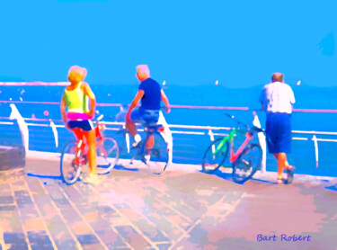 Digitale Kunst getiteld "Bike ride" door Roberto Bartoccini, Origineel Kunstwerk, Digitaal Schilderwerk