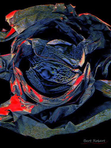 Digitale Kunst mit dem Titel "Rosa di pietra" von Roberto Bartoccini, Original-Kunstwerk, Digitale Malerei
