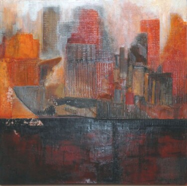 Peinture intitulée "Port de NY" par Roberto Carlo Innocenti, Œuvre d'art originale