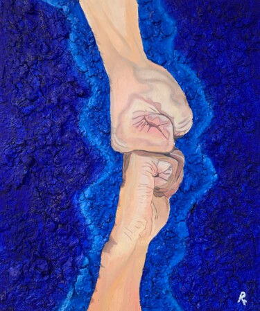 Картина под названием "CI CREDO" - Roberto Re, Подлинное произведение искусства, Масло Установлен на Деревянная рама для нос…