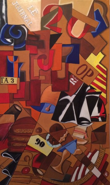 Картина под названием "LUCI & SUONI" - Roberto Re, Подлинное произведение искусства, Масло Установлен на Деревянная панель