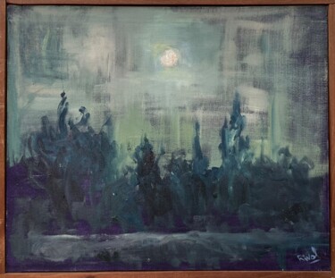 「night moon」というタイトルの絵画 Roberto Rivasによって, オリジナルのアートワーク, オイル