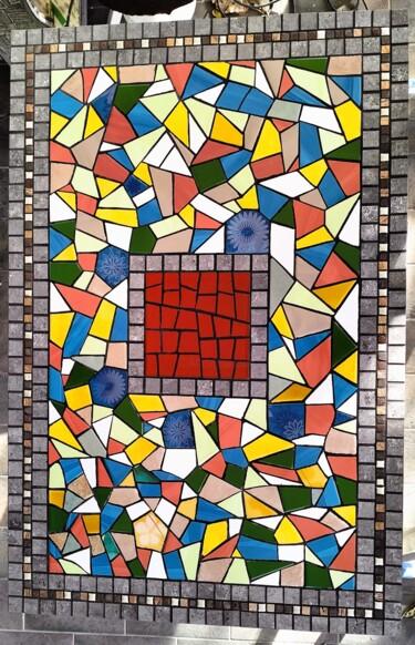 Scultura intitolato "Tavolo mosaicato 80…" da Roberto Rubiola, Opera d'arte originale, Mosaico