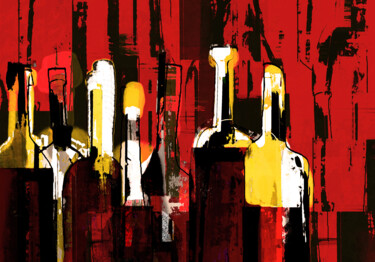 数字艺术 标题为“Rojo líquido” 由Roberto Saiz, 原创艺术品, 数字油画