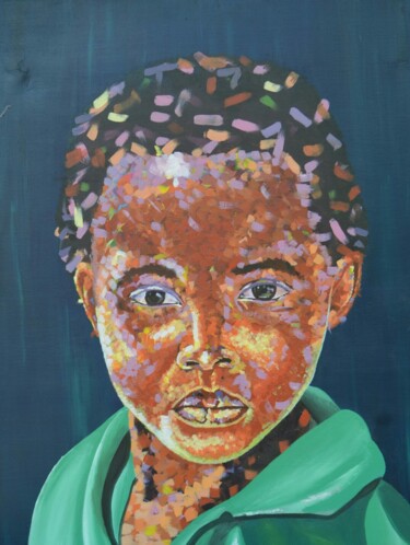 Malerei mit dem Titel "Soi 2" von Robinson Kouam, Original-Kunstwerk, Acryl Auf Keilrahmen aus Holz montiert