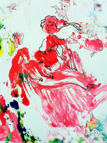 Malerei mit dem Titel "FANTASIA" von Rob Oliver, Original-Kunstwerk, Aquarell