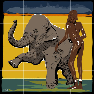 Malerei mit dem Titel "africa" von Roby Marelly, Original-Kunstwerk